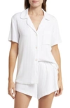 Eberjey Gisele Rib Relaxed Short Pj Set In White