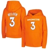 OUTERSTUFF YOUTH RUSSELL WILSON ORANGE DENVER BRONCOS MAINLINER PLAYER NAME & NUMBER PULLOVER HOODIE