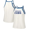 LUSSO LUSSO  WHITE CHICAGO CUBS NADINE HALTER TANK TOP