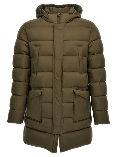 Herno Silk And Cashmere Down Parka In Green