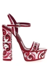 Dolce & Gabbana Printed Leather Ankle-strap Platform Sandals