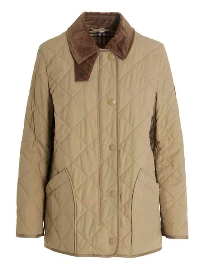 Burberry Quilted Jacket In Beige
