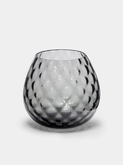 Nasonmoretti Macramé Hand-blown Murano Glass Tealight Holder In Black