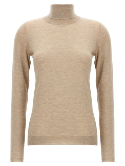 Brunello Cucinelli Glitter Turtleneck Sweater In Beige