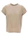 Brunello Cucinelli T-shirt In Jersey In Beige
