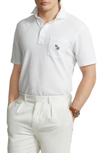 Polo Ralph Lauren Solid Cotton Polo Shirt In White