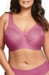 Glamorise Magiclift Natural Shape Wire-free Support Bra In Red Violet