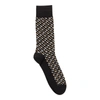 Hugo Boss Monogram-motif Socks In A Mercerized Cotton Blend In Black