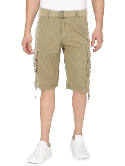 Galaxy By Harvic Mens Cotton Cargo Casual Shorts In Green
