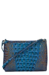 BRAHMIN LORELEI CROC EMBOSSED LEATHER SHOULDER BAG