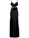 Amen Chantilly-lace Cut-out Gown In Black
