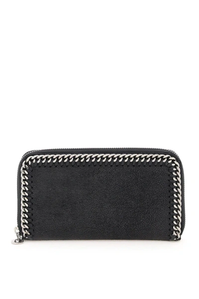 Stella Mccartney Falabella Zip Around Wallet In Black