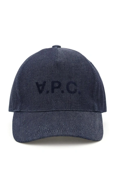 Apc A.p.c. Logo Printed Baseball Cap In Blue