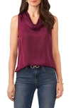 VINCE CAMUTO HAMMERED SATIN SLEEVELESS COWL NECK TOP