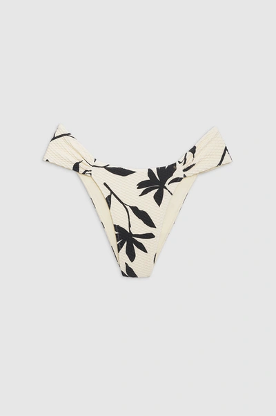 Anine Bing Naya Bikini Bottom In Ivory Daisy Print In White