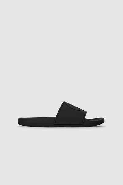 Anine Bing Isla Slides In Black Monogram