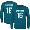Outerstuff Big Boys Trevor Lawrence Teal Jacksonville Jaguars Mainliner Player Name And Number Long Sleeve T-sh In Teal