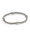 John Hardy Classic Chain Hammered 18K Yellow Gold & Sterling Silver Four-Station Extra-Small Bracelet