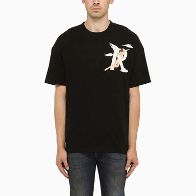 Represent Storms In Heaven Logo Cotton T-shirt In Jet Black