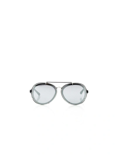 3.1 Phillip Lim Siver And Dark Blue Sunglasses In Silver