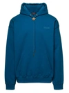 VERSACE BLUE HOODIE WITH MEDUSA DRAWSTRING IN COTTON MAN