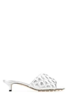 Bottega Veneta Reflection Metallic Quilted Mule Sandals In Silver