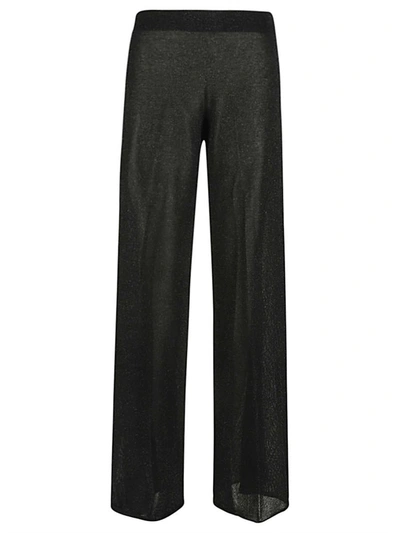 Circus Hotel Wide Leg Viscose Trousers In Black