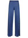 Circus Hotel Wide Leg Viscose Trousers In Blue