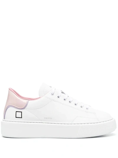 Date White And Pink Sfera Patent Trainers