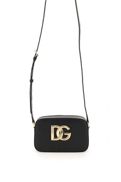 Dolce & Gabbana Hot Stuff Dg Logo Leather Crossbody Bag In Black