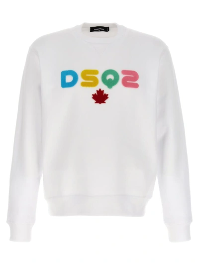 Dsquared2 Cool Fit Cotton Hoodie In White