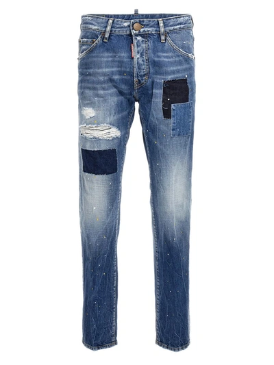 Dsquared2 Distressed-effect Patchwork Jeans In Multi-colored