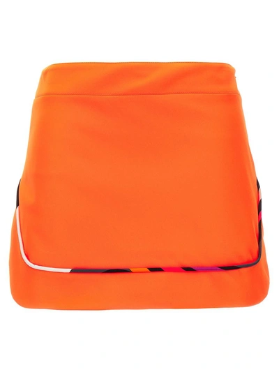 Emilio Pucci Contrasting Piping Neon Skirt Skirts Orange