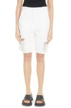 Givenchy Destroyed Denim Bermuda Shorts Bermuda, Short White In White