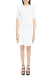 Givenchy 4g Pointelle Mini Dress In Blanc