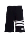 Thom Browne Cotton Loopback Knit Engineered 4-bar Sweat Shorts Navy