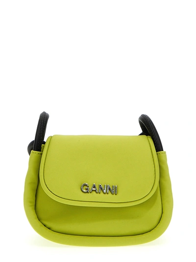 Ganni Knot Mini Flap Over Crossbody Bag Crossbody Bags Green