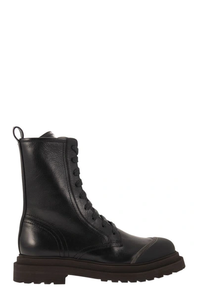 Brunello Cucinelli Monile Ankle Boots In Black