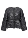 Ganni Quilted Glossed Recycled-shell Jacket