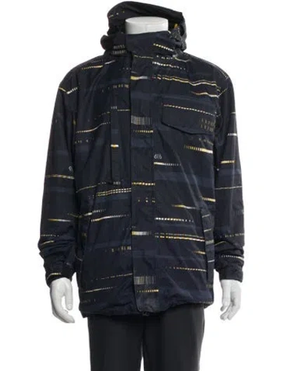 Pre-owned 686 Plaid Print Utility Jacket In Blue
