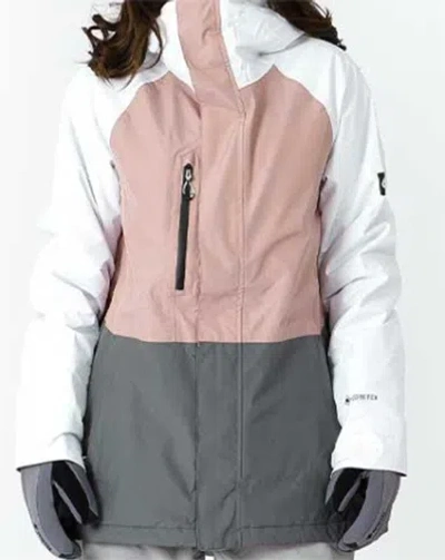 Pre-owned 686 Women Gore Tex Willow Insulated Jacket (l) White Dusty Mauve M2w302-wdmr