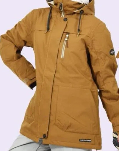 Pre-owned 686 Women Spirit Insulated Jacket (s) Breen Geo M2w306-bren In Brown
