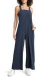 Zella Getaway Relaxed Sleeveless Wide Leg Jumpsuit In Navy Eclipse