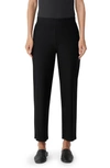 EILEEN FISHER STRETCH CREPE ANKLE CROP STRAIGHT LEG PANTS