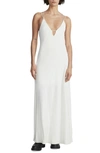 Rag & Bone Christy Cutout Modal-blend Jersey Maxi Slip Dress In White