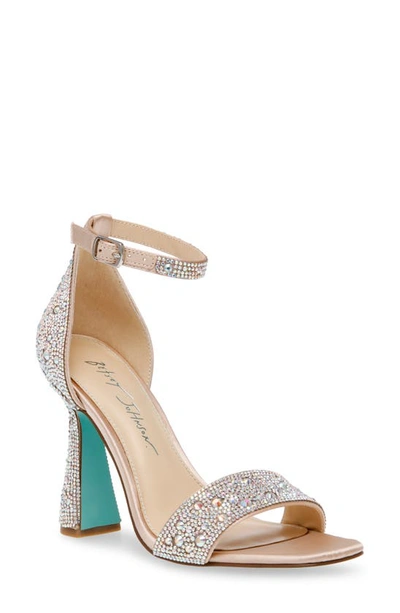 Betsey Johnson Dani Ankle Strap Sandal In Rhinestone