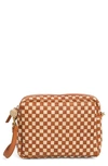 CLARE V MIDI SAC WOVEN LEATHER CROSSBODY BAG