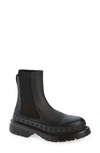 Valentino Garavani Rockstud Leather Ankle Boots In 0no - Black