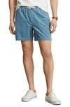 Polo Ralph Lauren Prepster Straight-leg Cotton-corduroy Drawstring Shorts In Blue
