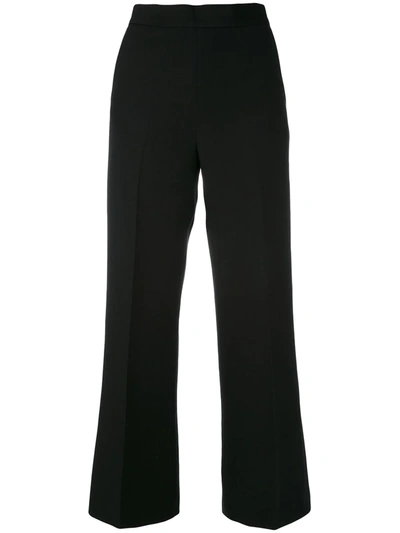 Fendi Wide-leg Wool Tuxedo Trousers In Black